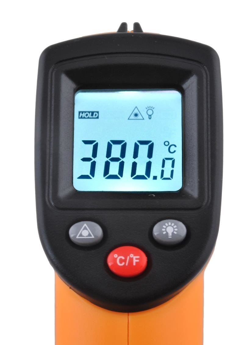 LCD kijelzős infravörös ipari hőmérő – fekete, narancssárga (BB-1954) (9)