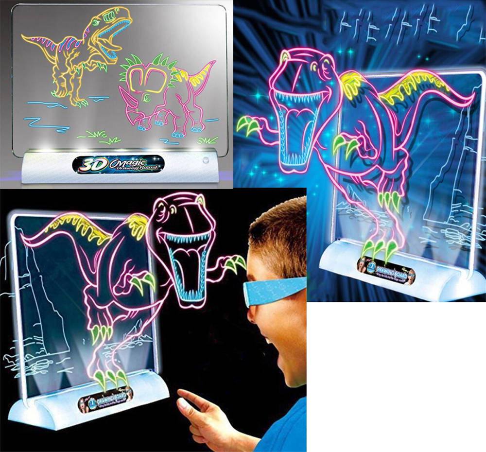Mágikus világító 3D-s rajztábla gyermekeknek (BB9141) (2)