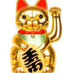 Arany színű, szerencsehozó, kínai integető macska (BB3064) 2