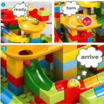 Kreatívan építhető, puzzle versenypálya, játékgolyókkal 3