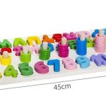 Fa kirakó játék színes betűkkel, számokkal és karikákkal (BB10979) 2