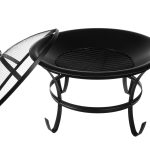 Retro kerti grill rácsos fedővel – fekete (BB11825) 4