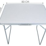 Összecsukható, hordozható mintás, bézs kerti asztal – 80cm (BB5630) 3