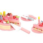 48 részes szeletelhető fa játék torta kiegészítőkkel – rózsaszín (BB11223) (11)