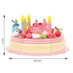 48 részes szeletelhető fa játék torta kiegészítőkkel – rózsaszín (BB11223) (2)