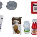 Interaktív pénztárgép játékpénzzel, bankkártyával és műanyag élelmiszerekkel (BB16877) (12)
