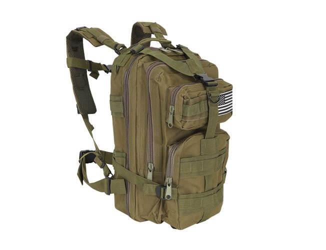 30 L-es ergonomikus khaki színű katonai hátizsák amerikai zászlós felvarróval (BB8916) (16)