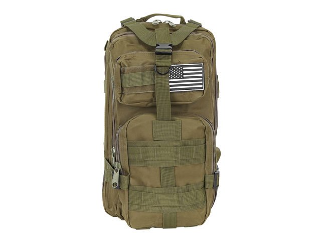 30 L-es ergonomikus khaki színű katonai hátizsák amerikai zászlós felvarróval (BB8916) (2)