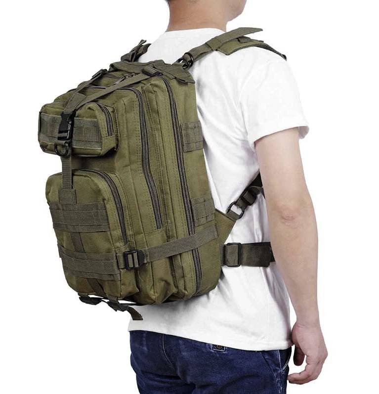 35 L-es ergonomikus khaki színű katonai hátizsák amerikai zászlós felvarróval (BB8920) 4