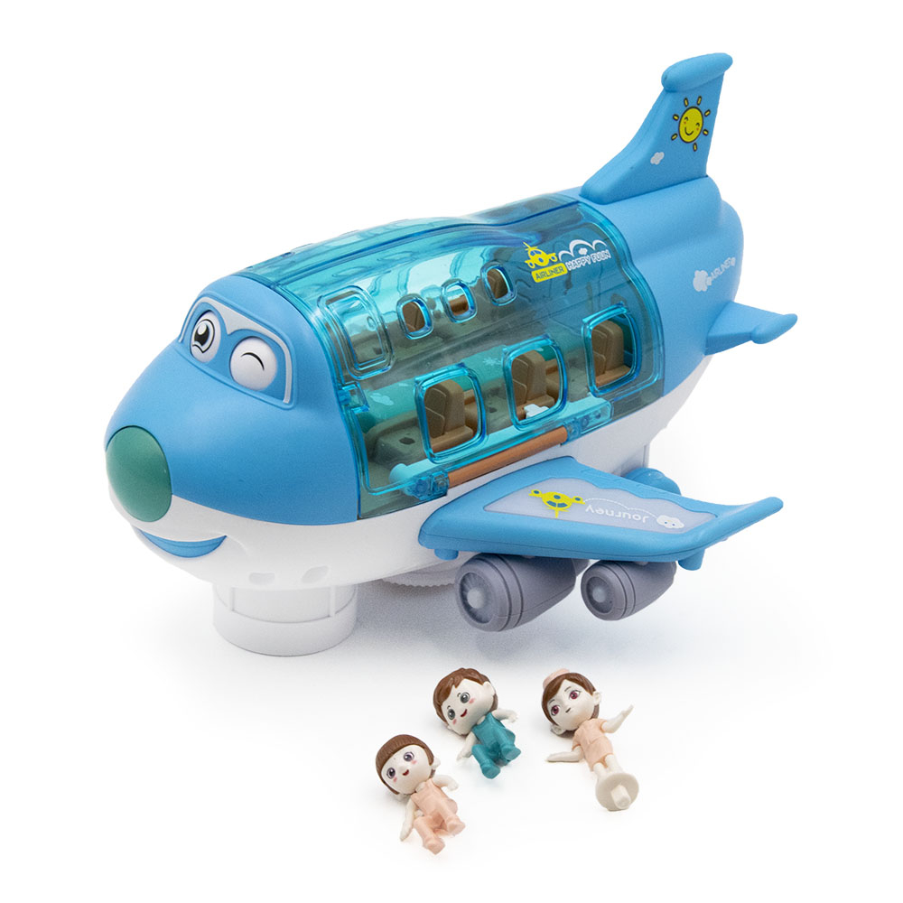 Kinyitható játék repülő, kivehető utasokkal, kék3