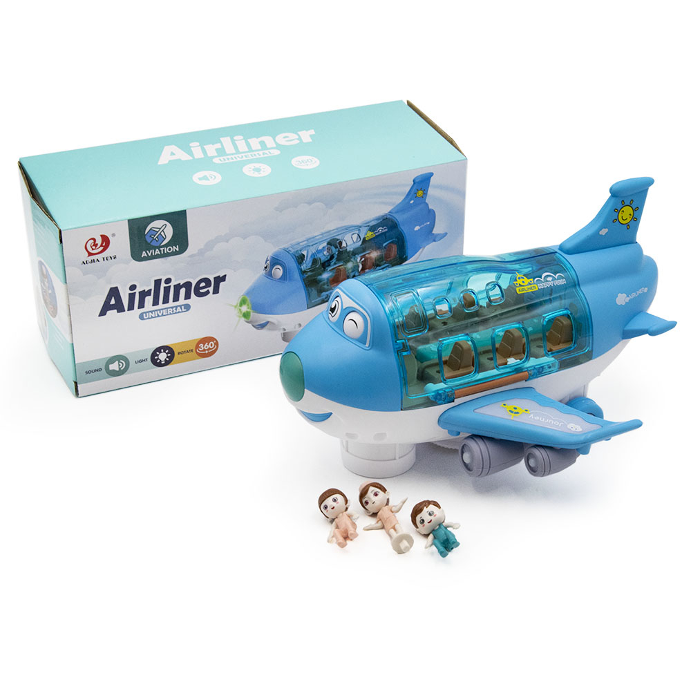 Kinyitható játék repülő, kivehető utasokkal, kék345