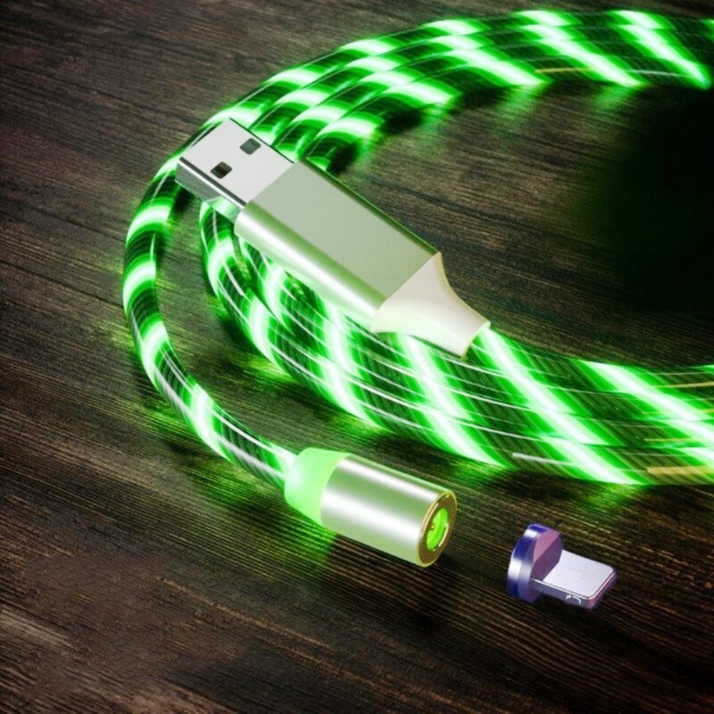 világító töltőkábel zöld 2
