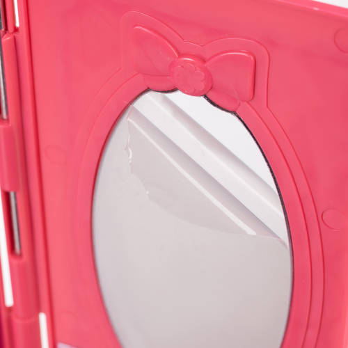 Hordozható ruhásszekrény bőrönben babáknak – 34x19x7cm , rózsaszín szín (BB-20585) (12)