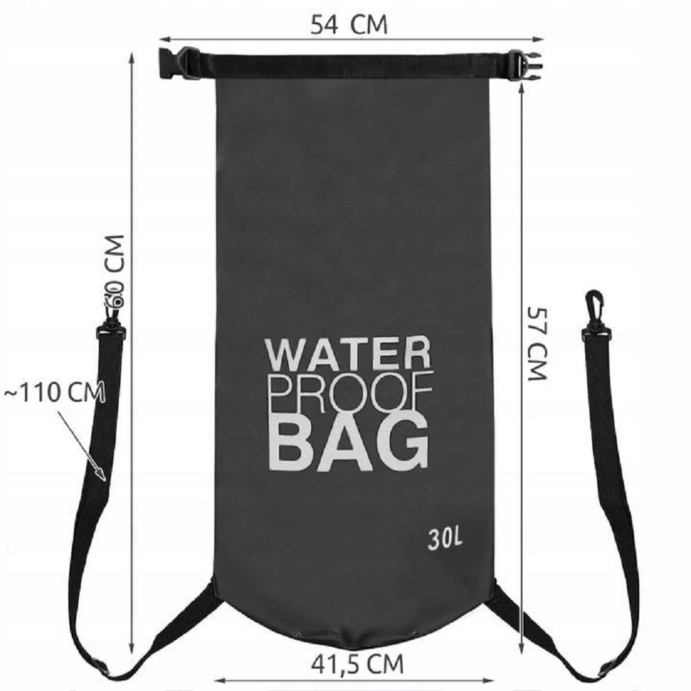 PVC anyagból készült praktikus – vízálló táska állítható pánttal – kiránduláshoz, strandoláshoz, sportokhoz – 30 L (BB-6903) (9)
