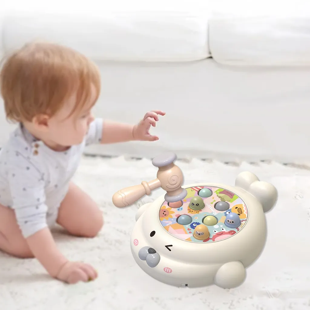 Vakondos készségfejlesztő játék babáknak fakalapáccsal (44)
