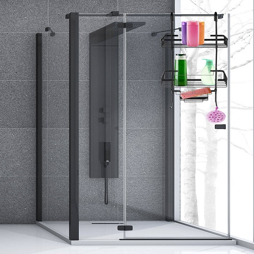 Helytakarékos, függesztett praktikus zuhanypolc – 3 szintes, fekete (BB-16723) (4)