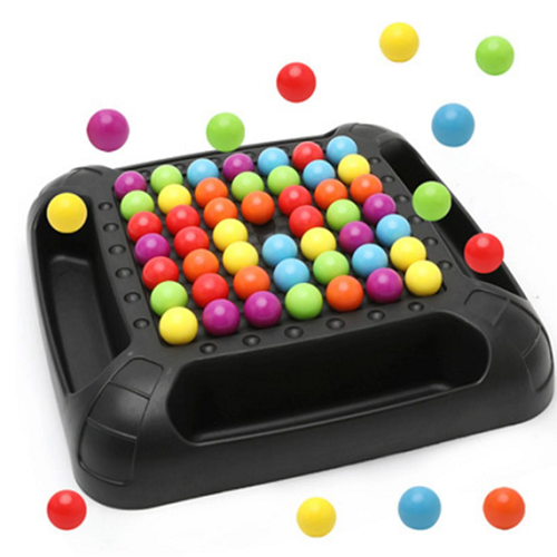 Készségfejlesztő, logikai mágikus szivárványgyöngy társasjáték gyerekeknek – 120 darab színes golyóval (BBJ) (1)