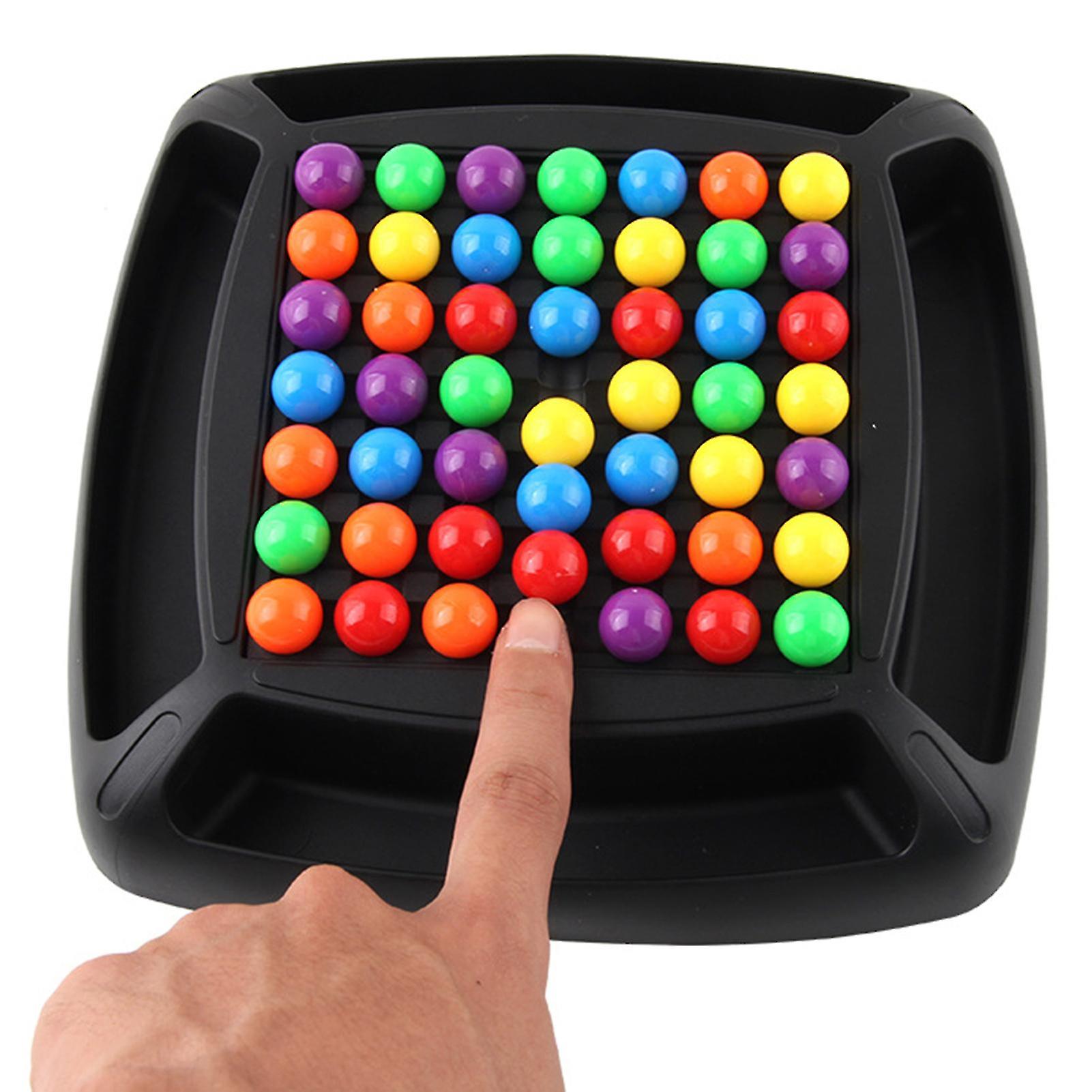 Készségfejlesztő, logikai mágikus szivárványgyöngy társasjáték gyerekeknek – 120 darab színes golyóval (BBJ) (4)