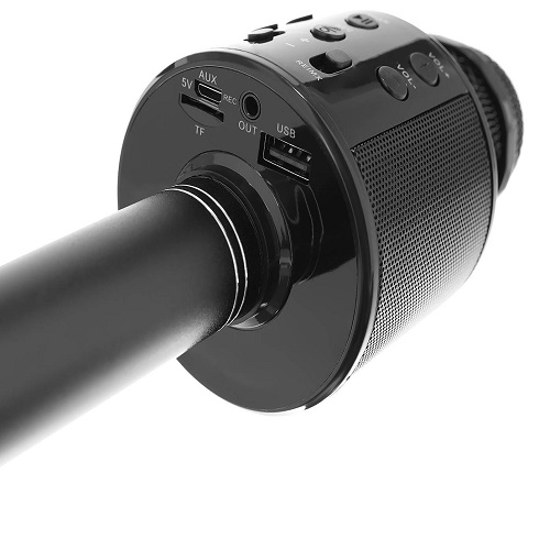Vezeték nélküli Bluetooth Karaoke mikrofon beépített hangszóróval – fekete (BB-8995) (15)
