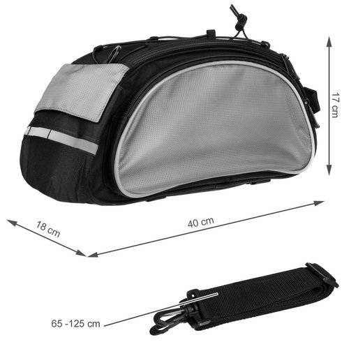 2 az 1-ben vízálló, csomagtartóra rögzíthető kerékpár táska, levehető vállpántokkal – 13 L (BB-14096) (14)