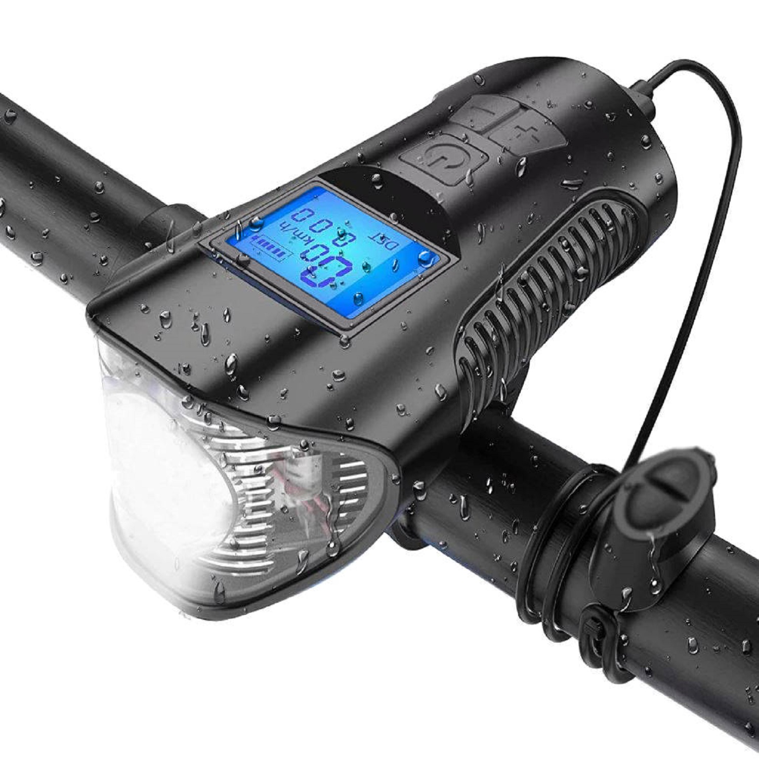 4 az 1-ben vízálló LED-es kerékpár lámpa szett – digitális sebességmérővel (BB-12044) (8)