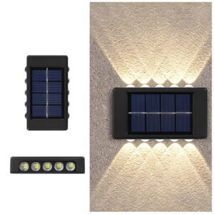 Hangulatos, kültéri fali lámpa szett napelemmel - 2 db 10 LED-es dekor szolár lámpa (BBV) - Image 8