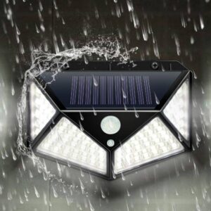 Mozgás- és szürkületérzékelős, 100 LED-es napelemes kültéri lámpa (BBL) - Image 5