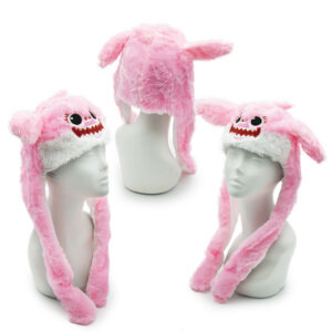 Aranyos, pihe-puha nyuszis sapka mozgatható fülekkel - rózsaszín (FX) (BBJ) - Image 4