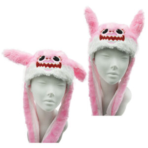 Aranyos, pihe-puha nyuszis sapka mozgatható fülekkel - rózsaszín (FX) (BBJ) - Image 5