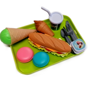 13 darabos büfé játék szett tálcával és evőeszközökkel, fagyival, szendvicsekkel, üdítővel (BBMJ) - Image 3
