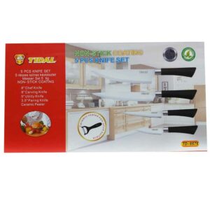 TD 5 részes kerámiabevonatos, rozsdamentes acél kés készlet zöldséghámozóval (BBL) - Image 5
