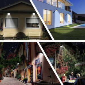 240 LED-es kültéri, mozgásérzékelős szolár napelemes lámpa - 4 világítási móddal, hideg fehér (BBD) - Image 3