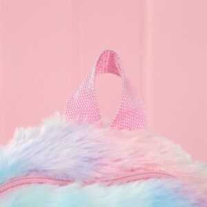 Szivárványos hátizsák kislányoknak puha plüss anyagból - csillogó unikornis figurával és LED fényekkel - 25 x 29 cm (FX) (BBLPJ) - Image 8