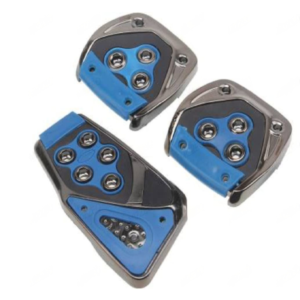 3 darabos pedál burkolat készlet autóba - csúszásmentes felülettel, kopás, por-, és karcálló - fekete-kék (THM) - Image 3