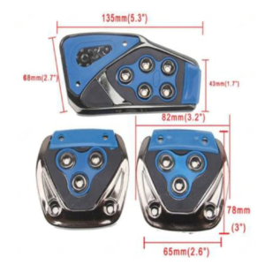 3 darabos pedál burkolat készlet autóba - csúszásmentes felülettel, kopás, por-, és karcálló - fekete-kék (THM) - Image 5