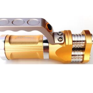 Akkumulátoros taktikai lámpa fém vázzal - kézi keresőlámpa 2 db fehér és 1 db kék T6 CREE LED-del (BBJH)(BBL) - Image 10