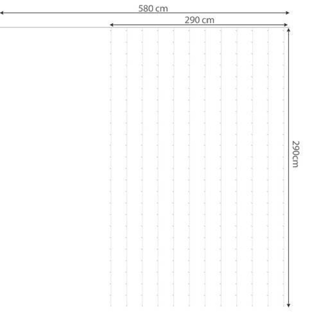 300 LED-es fényfüggöny távirányítóval – kül-, és beltérre – 8 világítási móddal, 3 x 3 m, hideg fehér (BB-19766) (3)