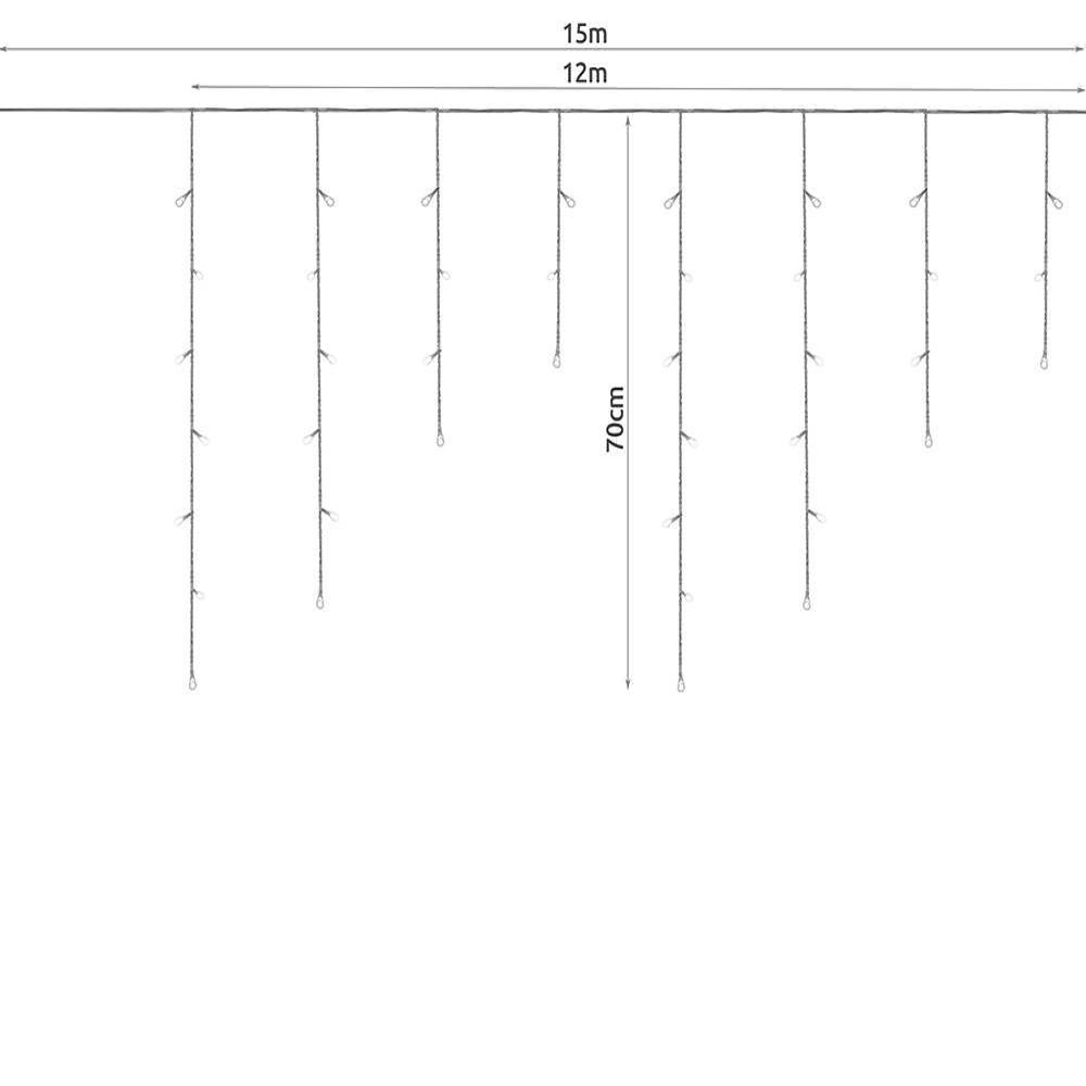 300 LED-es jégcsap fényfűzér távirányítóval – kül-, és beltérre – 8 világítási móddal, meleg fehér (BB-11519) (6)