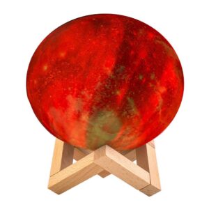 3D LED-es hangulat lámpa - Hold alakú éjjeli fény stílusos fa talppal -16 különböző színben és 4 világítási móddal (THM) - Image 7