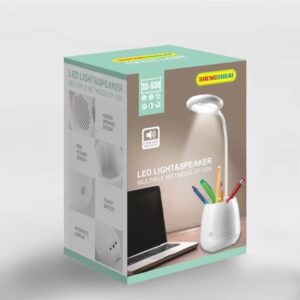 SS-530 3in1 asztali LED lámpa, tolltartó és hangszóró - USB-ről tölthető multifunkciós, hajlítható lámpa tanuláshoz, munkához (BBV) - Image 10