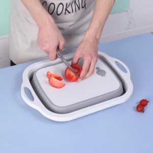 Helytakarékos, összecsukható 3in1 konyhai szilikon kosár - zöldégmosó, vágódeszka és tárolóedény (BBM) - Image 5