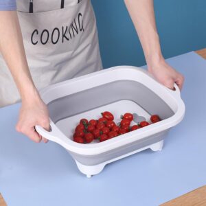 Helytakarékos, összecsukható 3in1 konyhai szilikon kosár - zöldégmosó, vágódeszka és tárolóedény (BBM) - Image 13