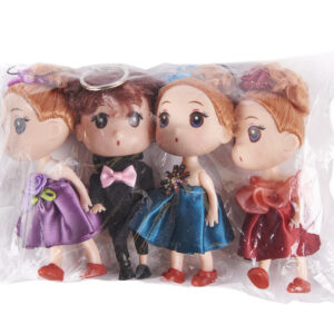 4 db, 13 cm magas, kulcstartóval felszerelt baba elegáns ruhában (BBI-6361) - Image 8