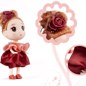 4 db, 13 cm magas, kulcstartóval felszerelt baba elegáns ruhában (BBI-6361) - Image 5