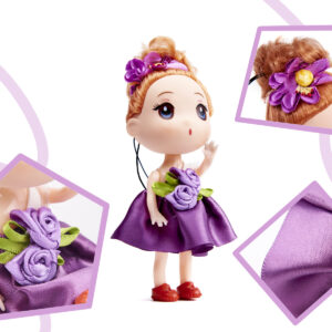 4 db, 13 cm magas, kulcstartóval felszerelt baba elegáns ruhában (BBI-6361) - Image 4