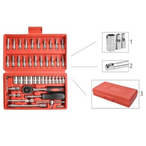 46 részes dugókulcs készlet praktikus tárolódobozban (BBL)(BBD) - Image 5