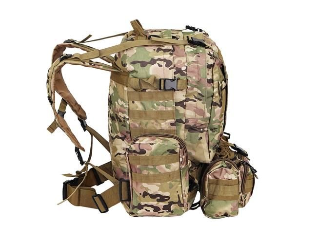 48,5L-es strapabíró, terepmintás katonai hátizsák sok zsebbel (BB8923) 5