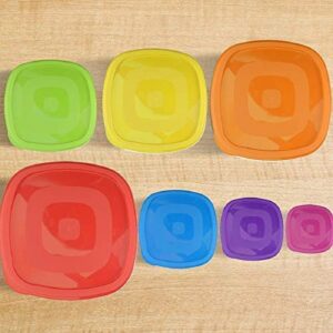 7 részes szivárványos ételhordó szett - négyzetes műanyag doboz készlet (BBKM) - Image 5