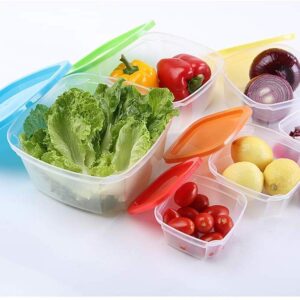 7 részes szivárványos ételhordó szett - négyzetes műanyag doboz készlet (BBKM) - Image 3