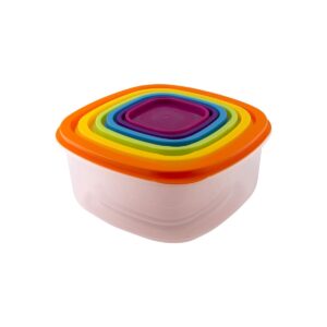 7 részes szivárványos ételhordó szett - négyzetes műanyag doboz készlet (BBKM) - Image 6